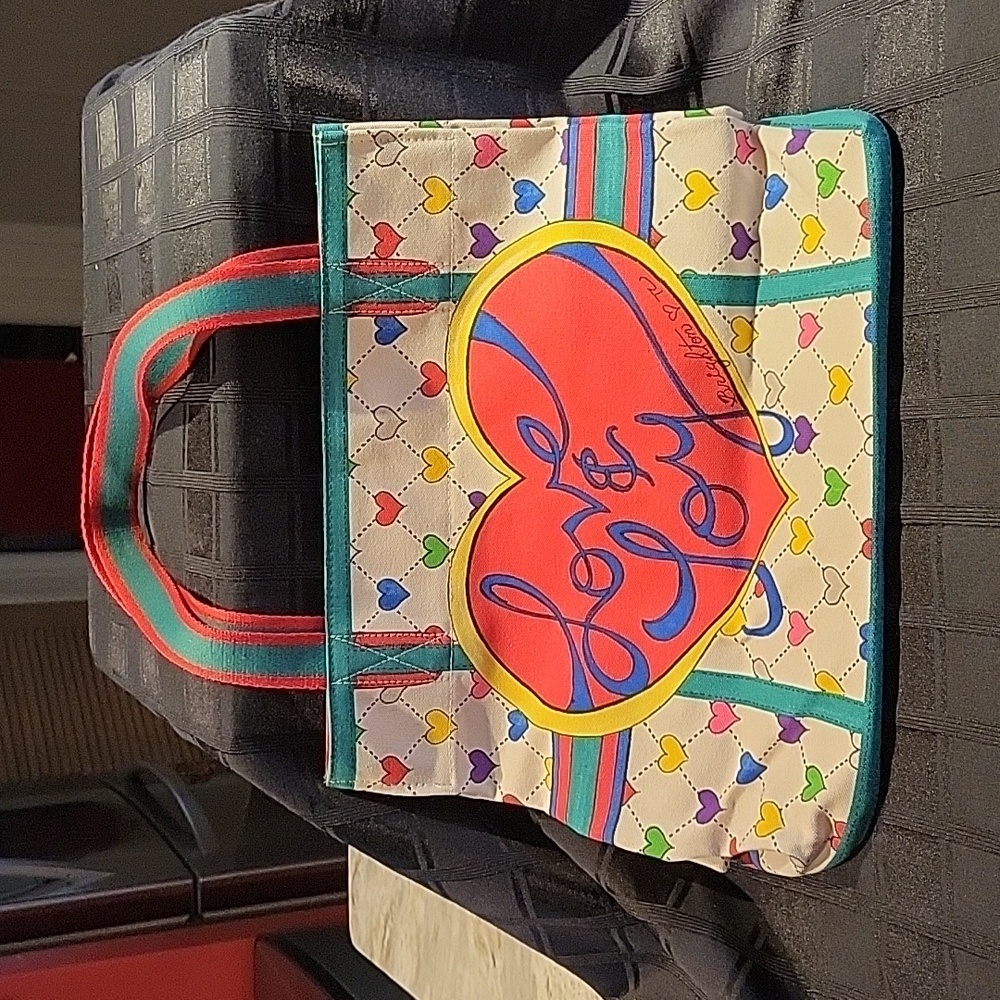 Brighton Multicolor 'Love & Joy' Heart Tote - Red, Blue, Yellow, Green, Purple